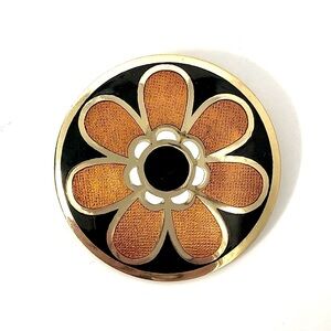 de Passille Sylvestre vintage modernist enamel flower brooch / pin